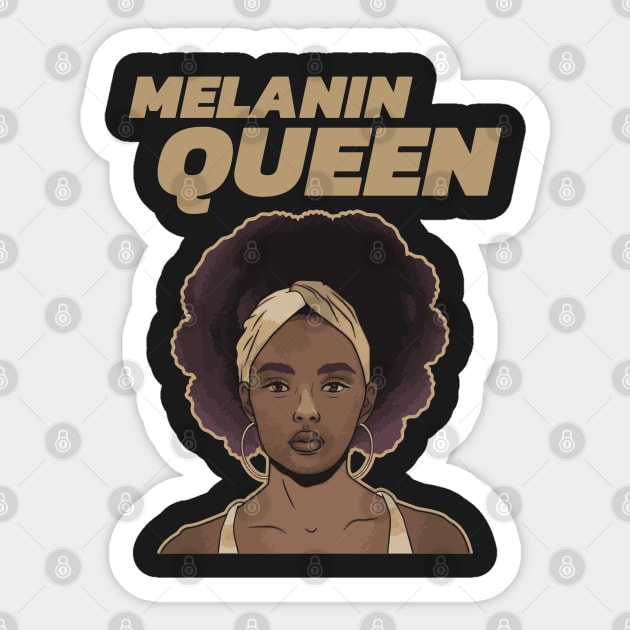 Melanin Queen - Black Girl Magic Sticker by Just Kidding Co.